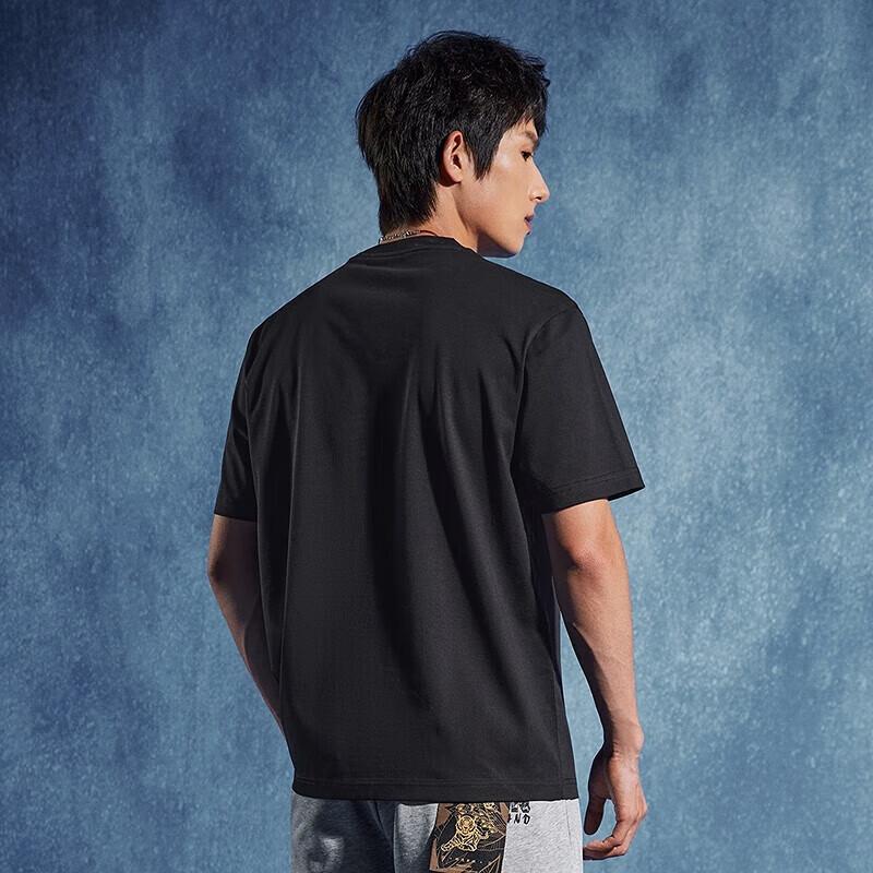 Qipai Men s Miao Embroidery Butterfly Series Round Neck T-Shirt S