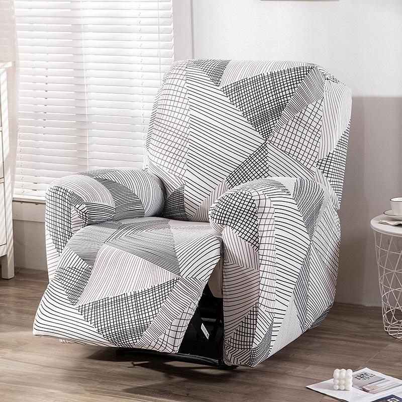 4pc/set Milk Silk Stretch Recliner Sofa Covers Printed Elastic Armchair Chair Slipcovers for Living Room Furniture Protector