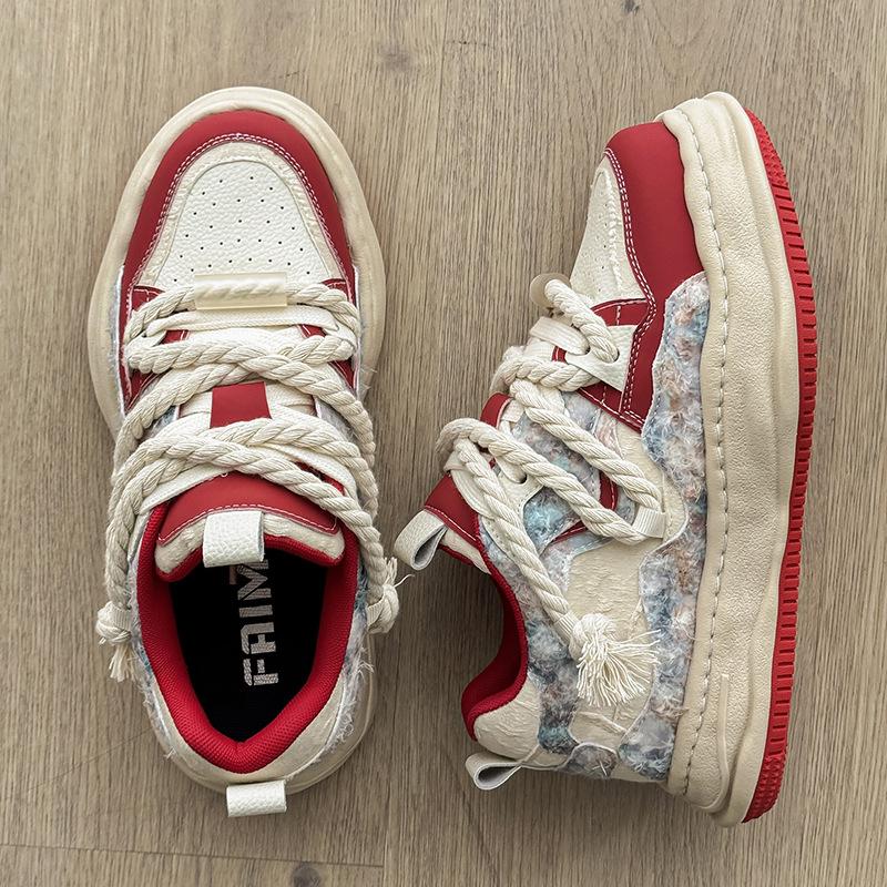 

The new CM invisible inner height increase dissolving bottom color matching concubine red couple board shoes platform casual tide female 36