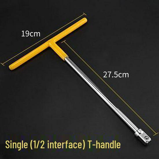 1/2'' Non-Deforming Large L-Shaped Ratchet Wrench & Short Power Extension Bar