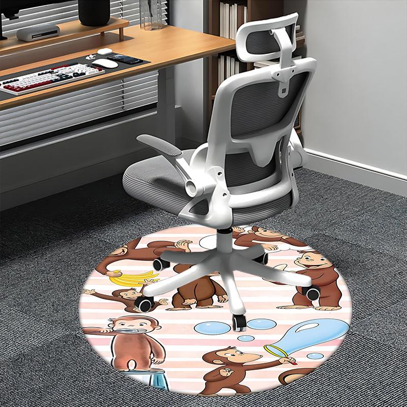 

Curious George,Monkey Adventures Chair mat Round Rug Office carpet, Non slip, Suitable for Living Rooms, Bedrooms Decor 1205523a 80cm by 80cm