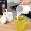 Sugar bowl and creamer, white porcelain, 3 pieces.