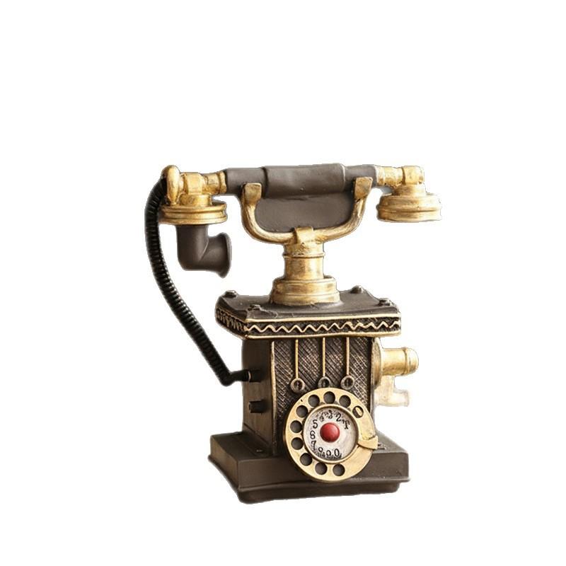 Vintage Kamera Spardose Harzfigur Kreatives Telefonmodell Heimdeko Ladendisplay Desktop-Ornament