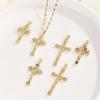 Light Luxury And Simple Cross Colored Zirconium Micro-paved Zircon Necklace Pendant Personalized Niche Clavicle Chain