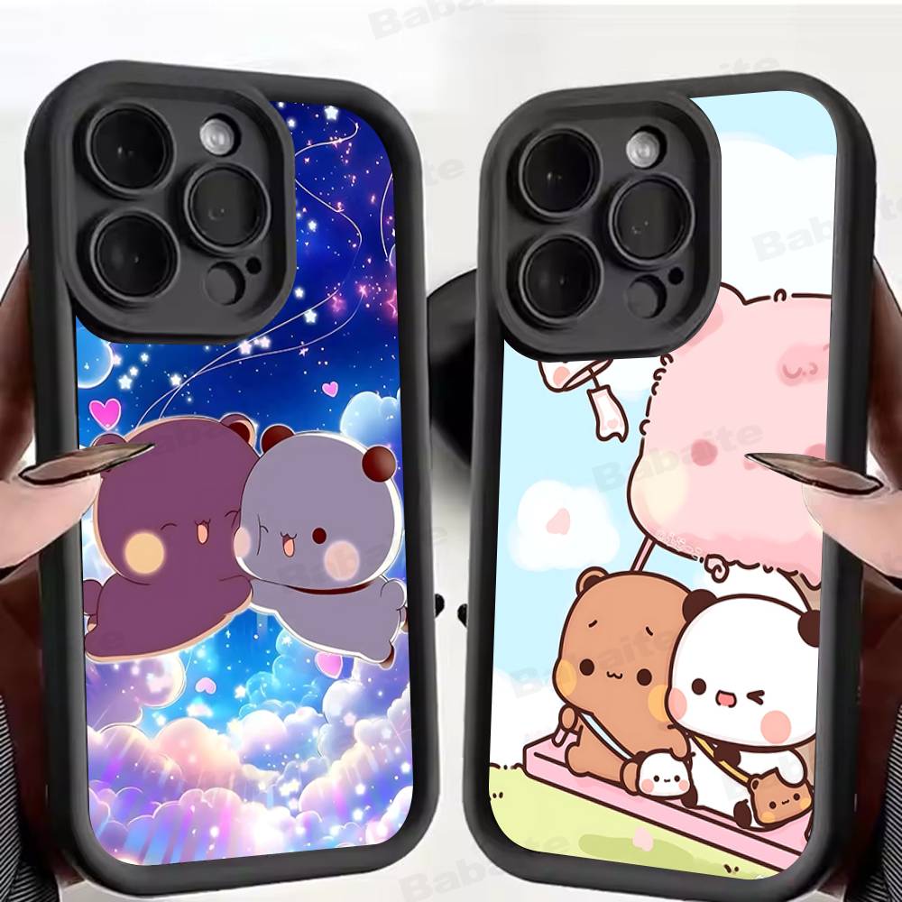 Cute Bubu Dudu Phone Case For IPhone 17 16 15 14 13 12 11 Pro Max Plus Black Full Coverage TPU