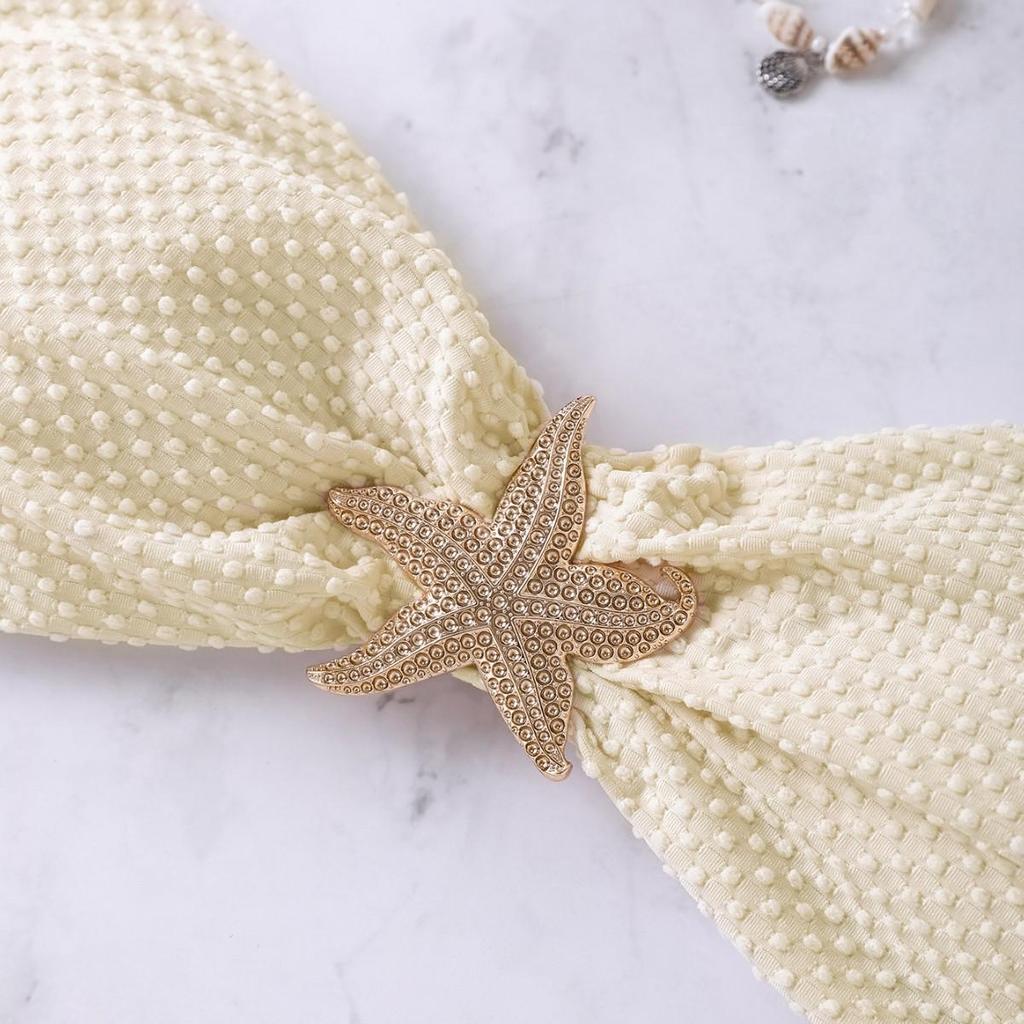 2025 European & American Starfish Bandeau Bikini Swimwear - Sexy Split Design for Women