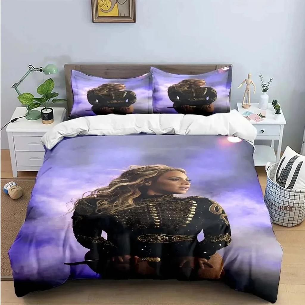 Pop Sängerin B-Beyonce Bettwäscheset Jungen Mädchen Einzelbett Queen King Size Bettbezug Kissenbezug Bett Jungen Erwachsene Heimtextilien