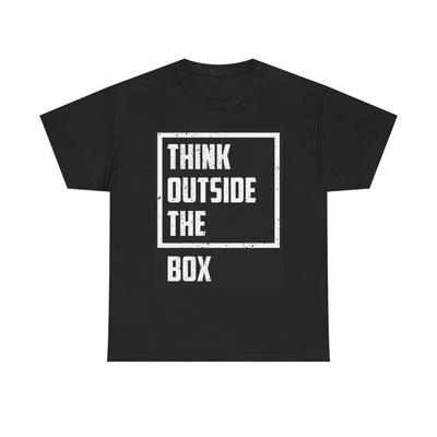 Think Outside The Box Graphic T Shirt Funny Jokes Unisex Heavy Cotton Tee