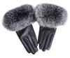 Sheepskin Natural Fox Fur Trimming Gloves Women's Genuine Leather Wrist Warmer Glove Winter Warm Fashion Mittens Fleece Lining