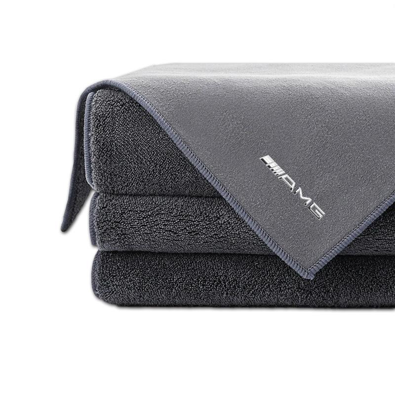 AABIH1 Car Logo Suede Clean Leather Cloth Motorcycle Washing Towel Stickers For Mercedes Benz AMG W205 W218 W177 W176 W169 A B C E S
