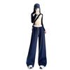 Lazy wide-leg pants women's spring and autumn new high-waisted loose sweatpants drape contrasting color mopping casual trousers