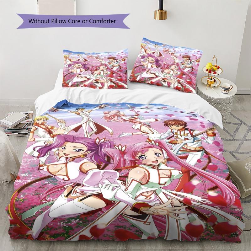 Code Geass Sakura Scene Anime 3Pcs Bedding Set, Duvet Cover with 2 Pillowcases, No Comforter No Pillow Core