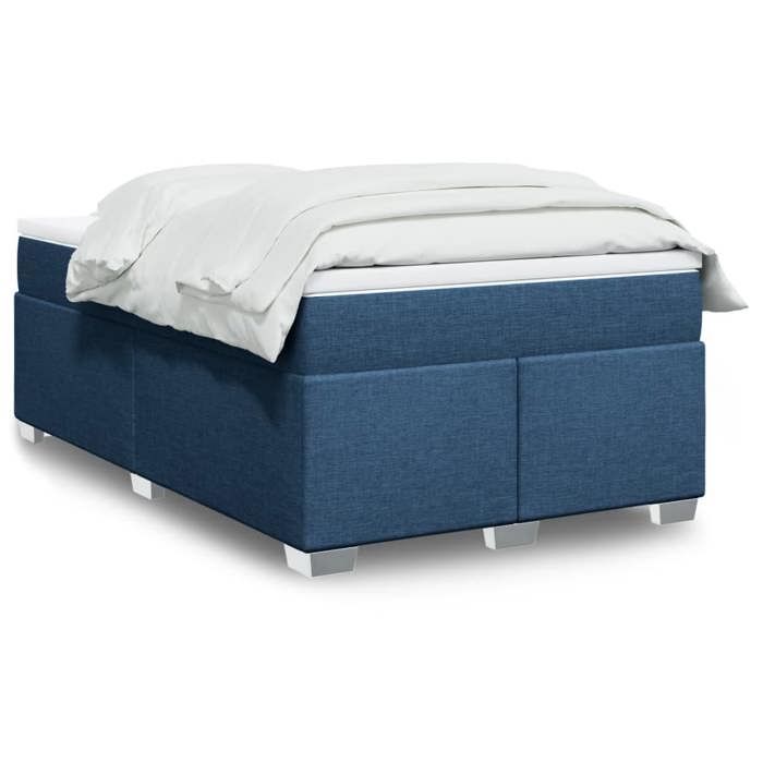 Maison Exclusive - Sommier à lattes de lit avec matelas Bleu 120x200 cm Tissu