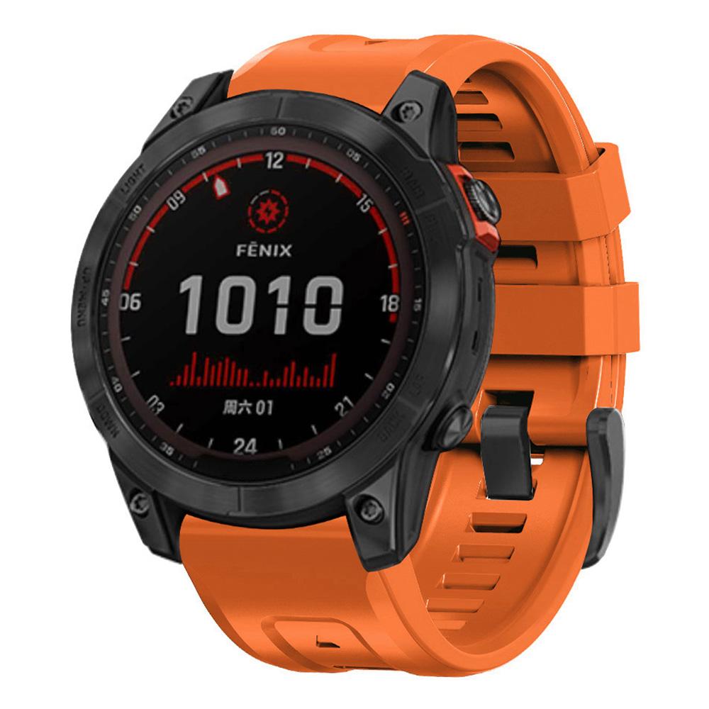 

For Garmin Fenix 7 Soft Silicone Adjustable Watch Band Replacement Wrist Strap with Buckle Black