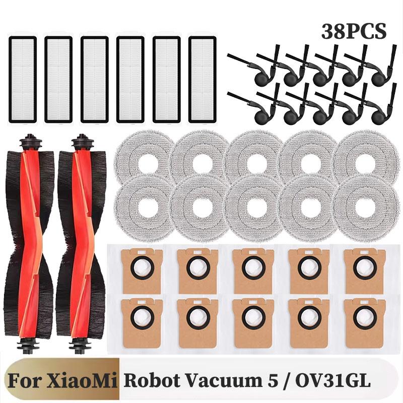 For Xiaomi Robot Vacuum 5 / OV31GL Cleaner Accessories Main Side Brush Mop Cloth HEPA Filter Dust Bag Replacement Spare Parts