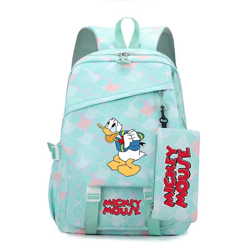 3 Piece School Backpack Set for Students Large Capacity Oxford Cloth Schoolbag with Shoulder Strap and Pencil Case