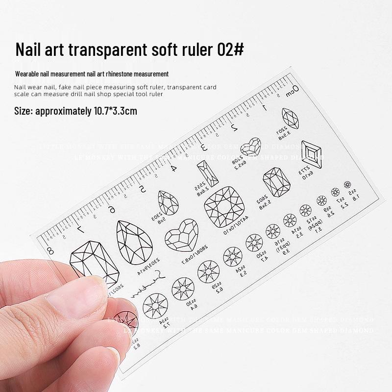 

Transparent PVC Nail Measuring Ruler - Portable Tool for Nail Size Measurement