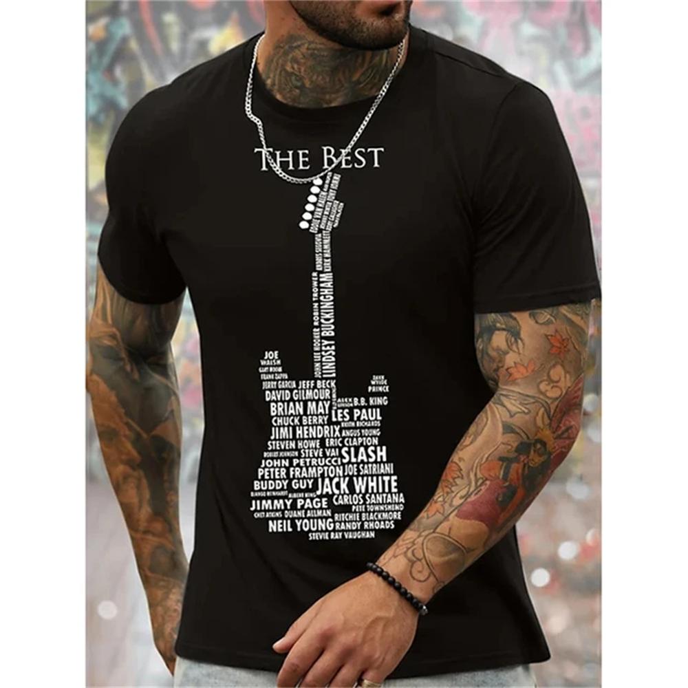 

Футболка с 3D-принтом «Инструменты» Гитара Мужская мода Футболки с коротким рукавом Детские футболки в стиле хип-хоп Футболки больших размеров Летние повседневные топы 6XL