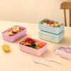 Fiambrera bonita para niños, niñas y niños con compartimentos, fiambrera Bento para escuela, cajas de aperitivos de comida para niños a prueba de fugas, nuevo 2023