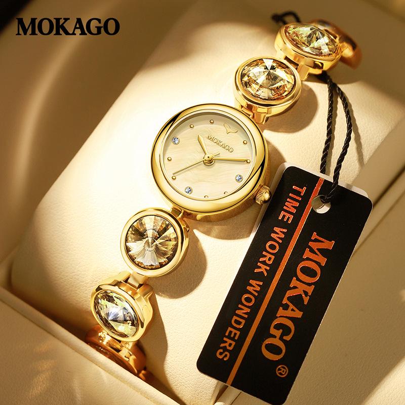 Mokaka Women s Luxury Camellia Quartz Watch - Fashionable, Waterproof Bracelet Style