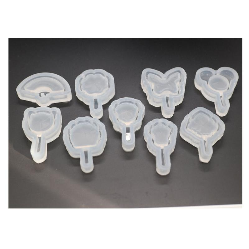 UV Resin Molds Fan Shaped Keychain Mould Vintage Fan Sand Moulds DIY Crafts Mold Silicone Material for DIY Hand-Making