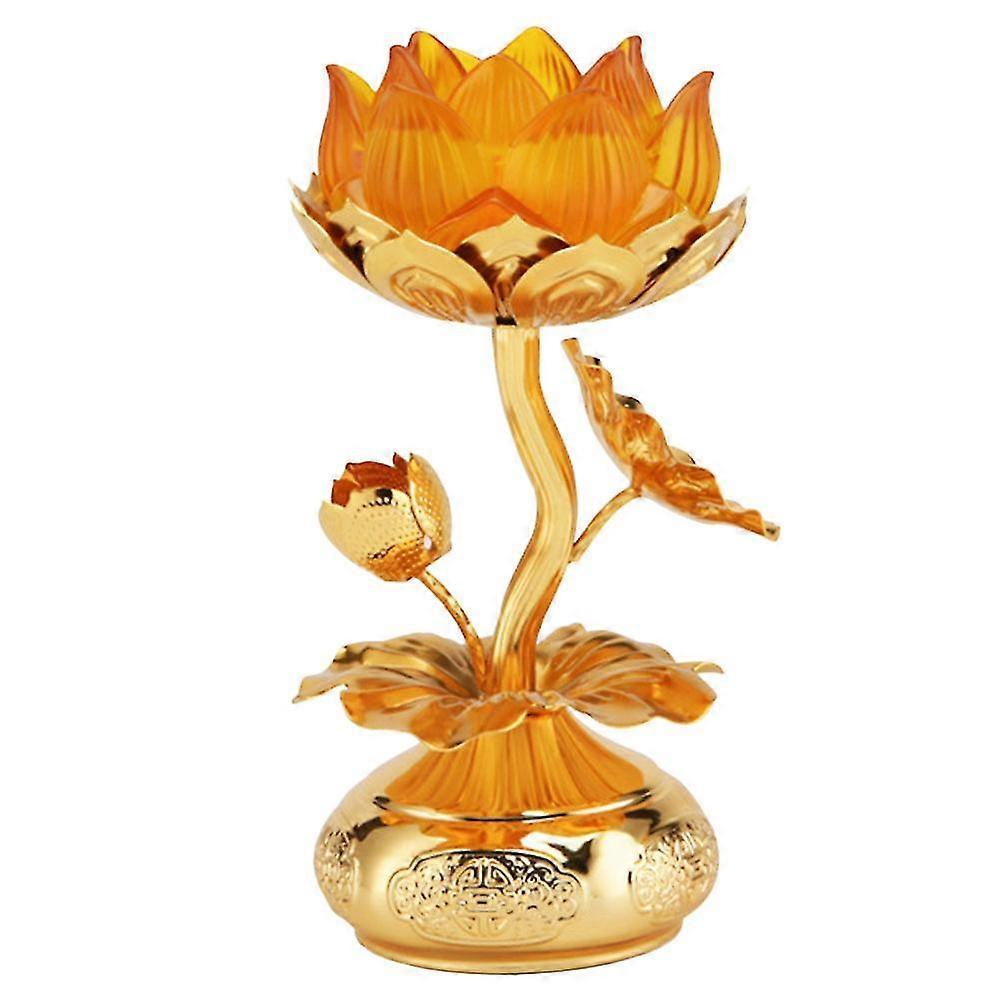 1pc Alloy Lamp Base Lotus-shaped Candlestick Candlestick Adorn For Sacrifice Decor - DD