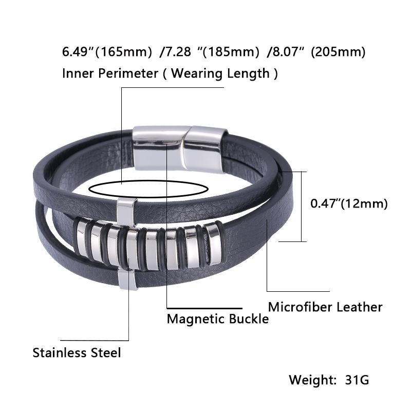 Trendy Charm Punk Rock Leather Bracelet Men Bangles Armband Jewelry Braided Rope Fashion Accessories