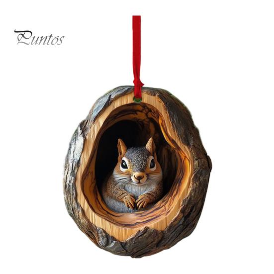 Christmas Animal Ornament Cartoon Forest Animal Hanging Decoration 2D Flat Acrylic Pendant for Christmas Tree Decor