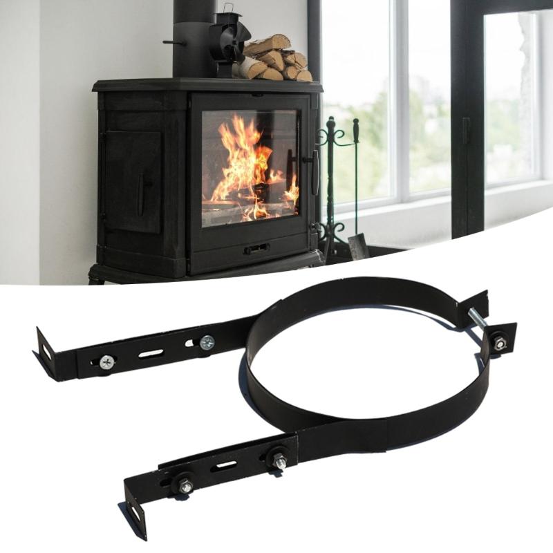 Adjustable Fireplaces Fixing Chimney Pipe Holder Portable Fireplaces Flue Liner Clamps Wall Support Chimney Pipe Bracket