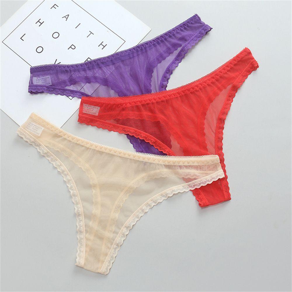 String Low-Waist Lace Underwear Transparent Knickers Women Lingerie Female Perspective Thong Sheer