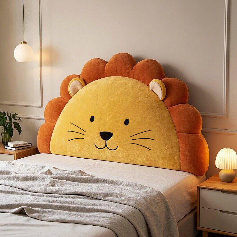 Cartoon Bedside Soft Upholstered Backrest Cushion for Children's Tatami or Girls' Bedroom, 2026 Anti-Collision Pillow.