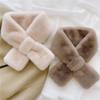 Korean Style Plush Scarf for Women - High-End Autumn Winter Neck Warmer & Gaiter