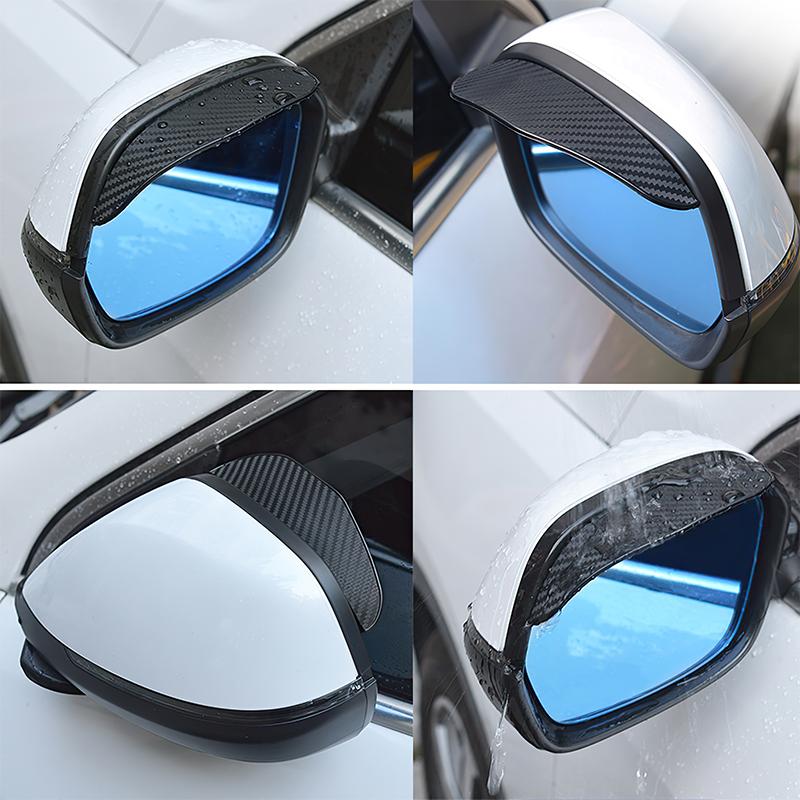 2Pcs Car Rearview Mirror Rain Eyebrow Rain Shield Snow Rainproof Blades Sticker Guard Sun Visor Auto Rear View Shade Protector