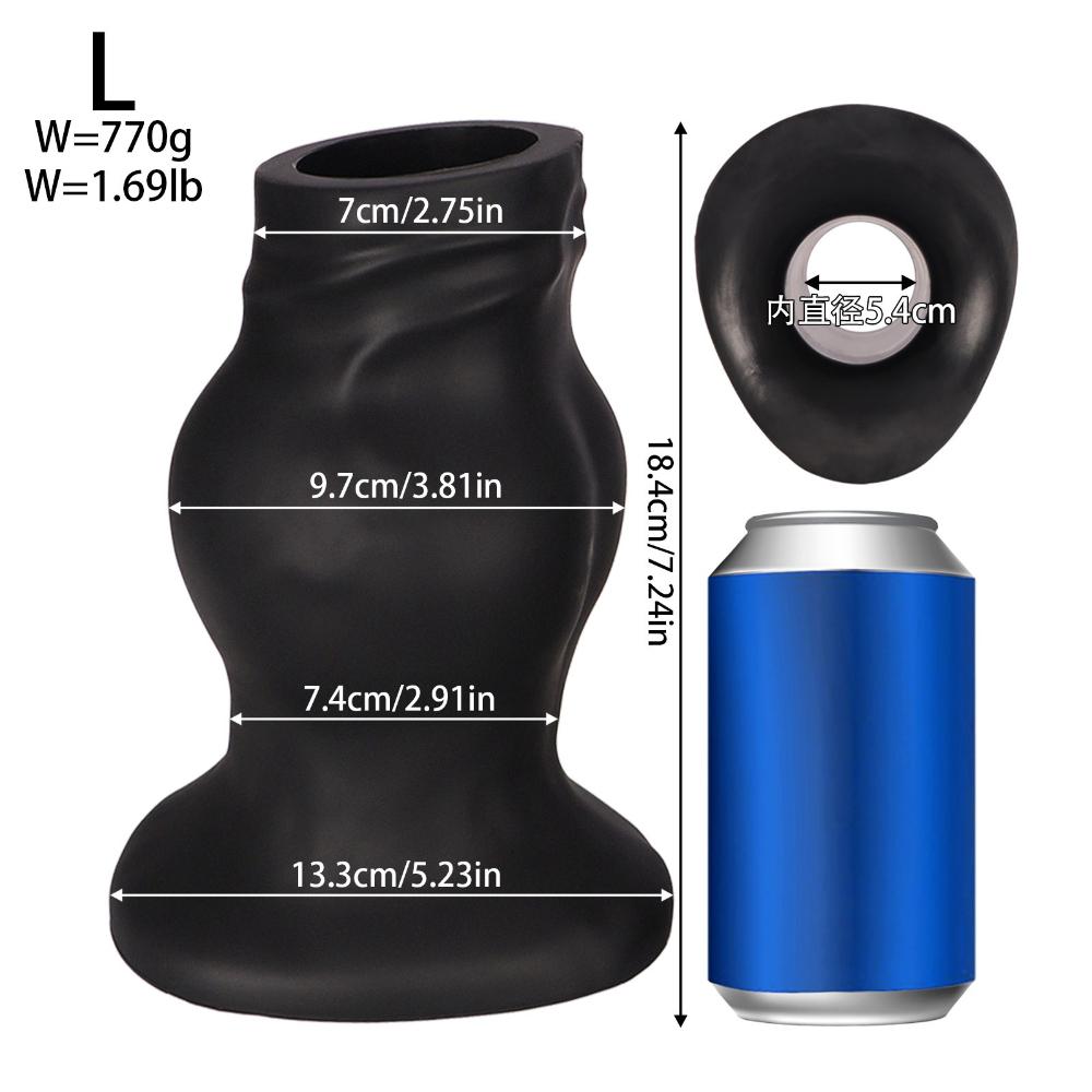 Premium Hollow Liquid Silicone Anal Plug - Soft Fist Design Anal Sex Toy for Men & Women, Butt Plug Expander for Anal Training and Solo Play