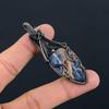 Orange Sodalite Gemstone Pure Copper Wire Wrapped Handmade Pendant Jewelry For Her