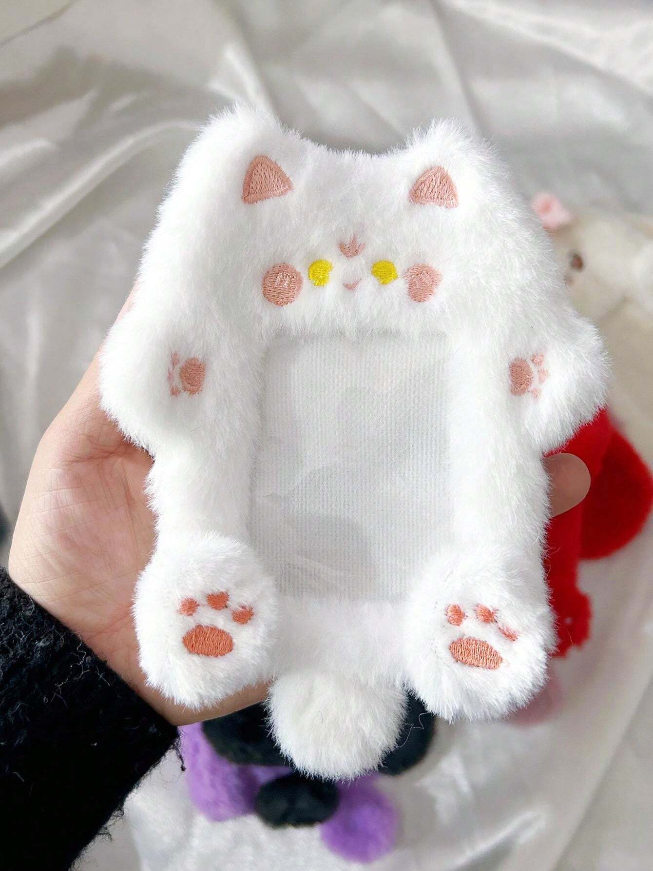 

1 шт. Супер милый пушистый прозрачный мультяшный чехол для карточек, рукав для демонстрации фотокарточек знаменитостей, прозрачный плюшевый рукав для карточек в стиле Ins A разноцветный