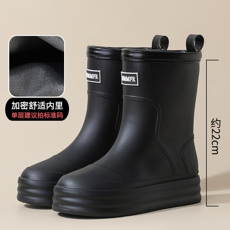Women's thick-soled medium tube water shoes can be worn in all seasons, work shoes, car wash waterproof and non-slip indoor and outdoor rubber shoes