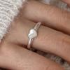 Xiaomi BF CLUB 925 Sterling Silver Ring For Women Jewelry Heart Stone Simple Open Vintage Handmade Ring Allergy For Party Birthday Gift