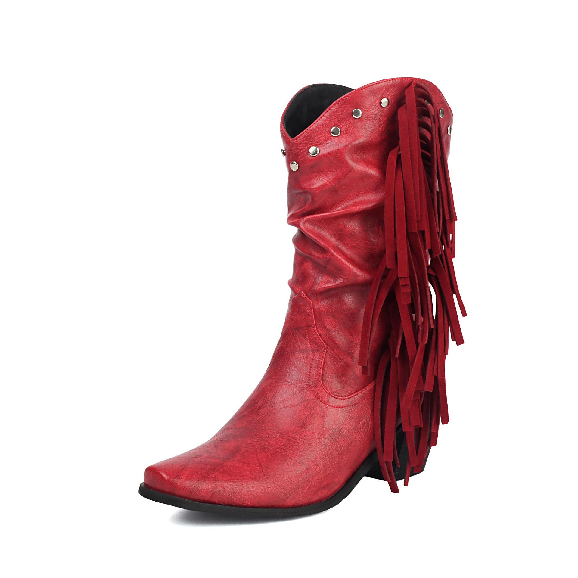 34-50 Pointed High Boots Women`s Retro