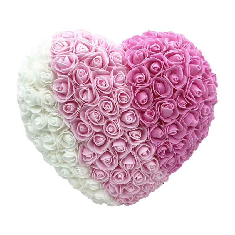 25cm Heart-Shaped Transparent Gift Box with PE Foam Flowers for Valentine's, Qixi, Birthdays, or Christmas
