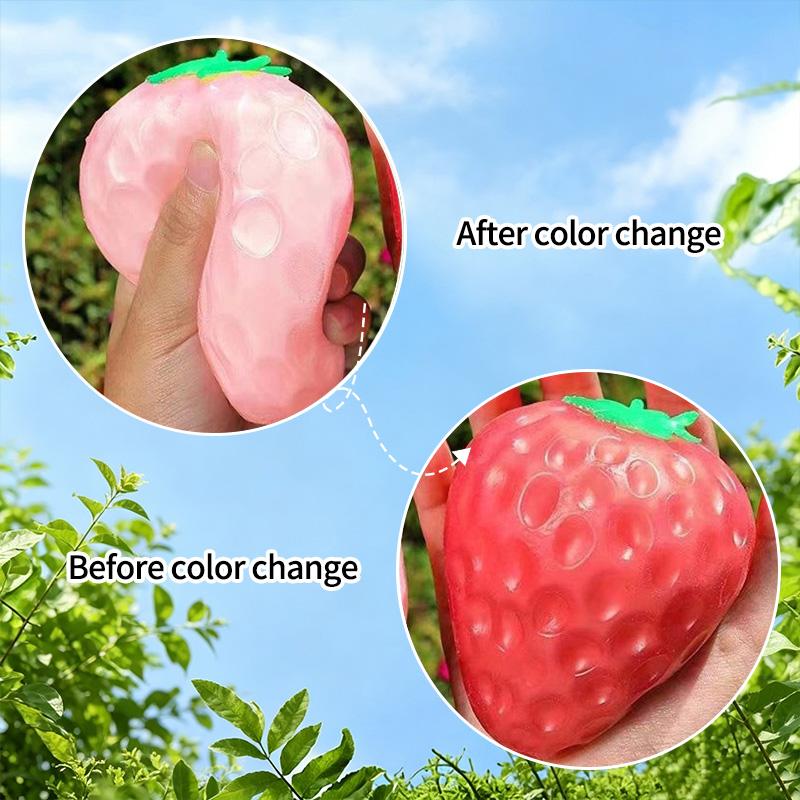 Strawberry Squishy Fidget Toy Stress Relieving Strawberry Squeeze Simulation Mango Banana Slow Rebound Stress Relief Toy Gifts