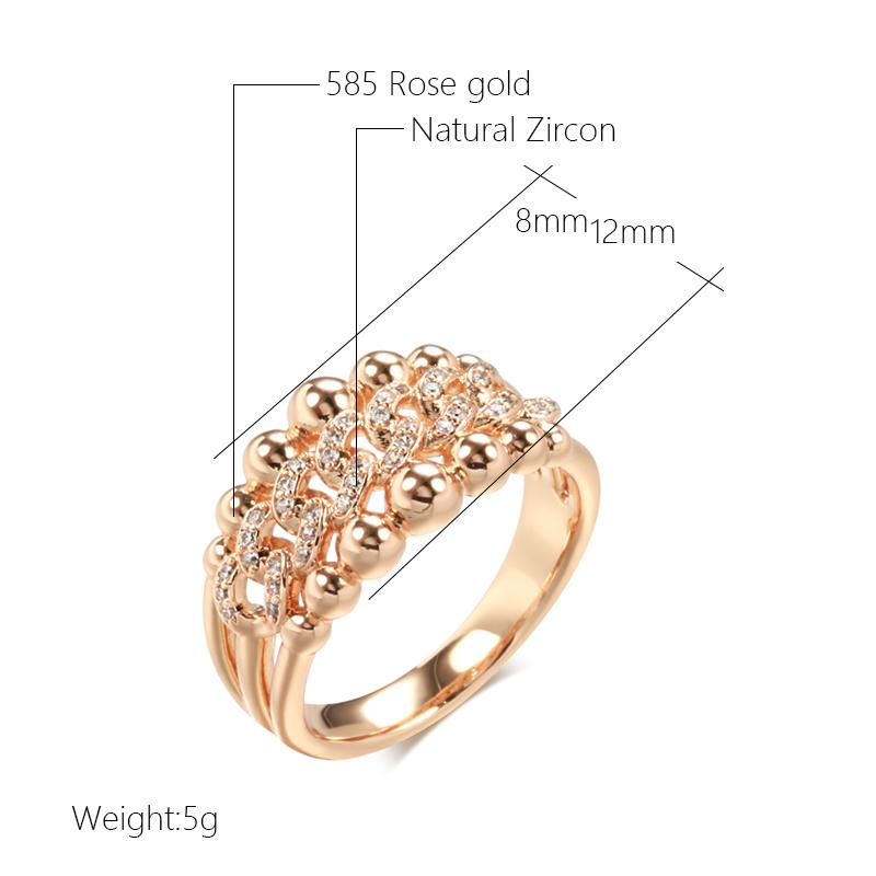 Neue Roségold Farbe Große Ringe Für Frauen Mode Natürlicher Zirkon Kristallkugel Ring Moderner Hochzeits-Party Tägliche Schmuckstücke