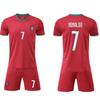 27 Portugal Home Court No. 7 (Red Pants) National Team Football Jersey Children'S Adult Set Size 14-3Xl