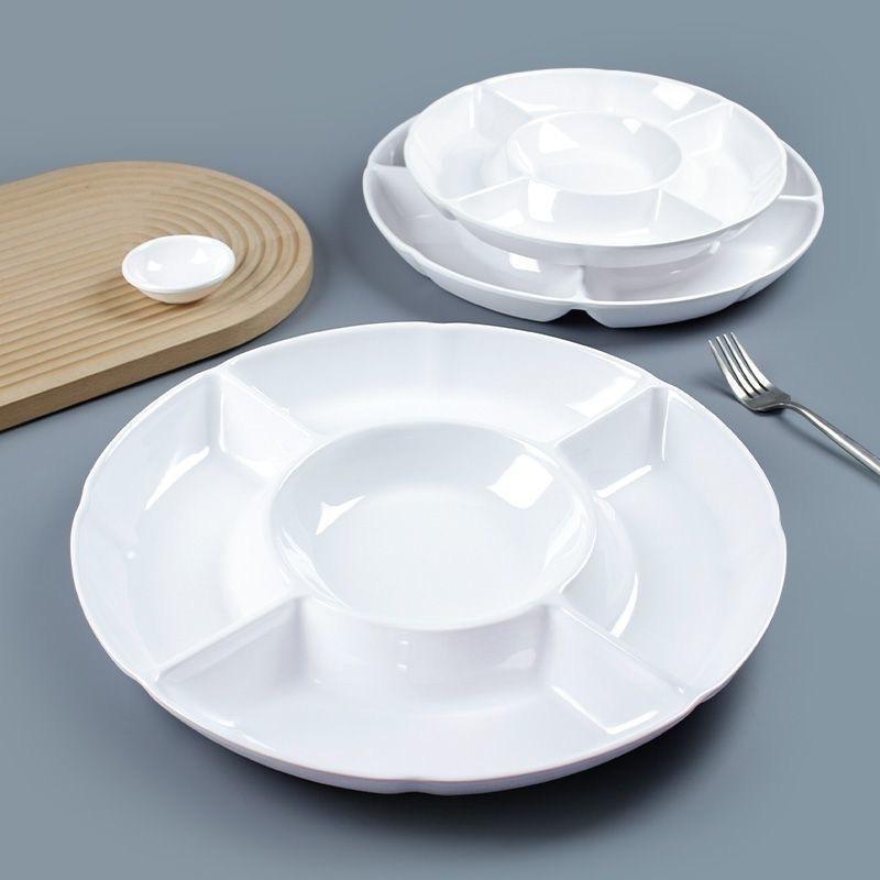 Compact Round 5 Compartments Tray Versatile Divided Platter for Fruit Nuts and Perfect Hosting