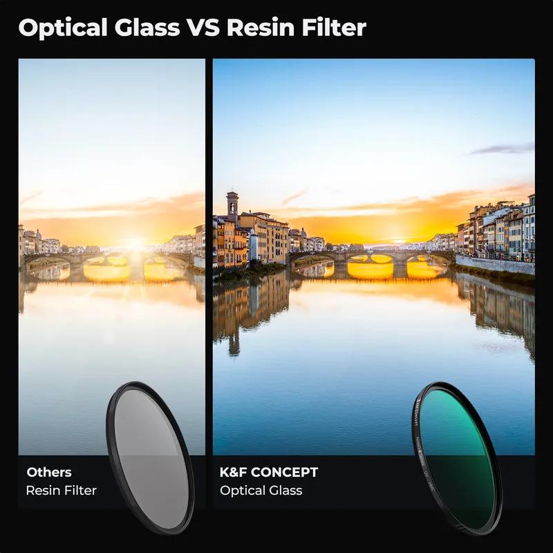 K&F CONCEPT K Series 49-82mm Filters UV/CPL/ND2-400/Black-Mist 1/4 Cap Clean Cloths Camera Lens Filter Set for Nikon Canon Leica