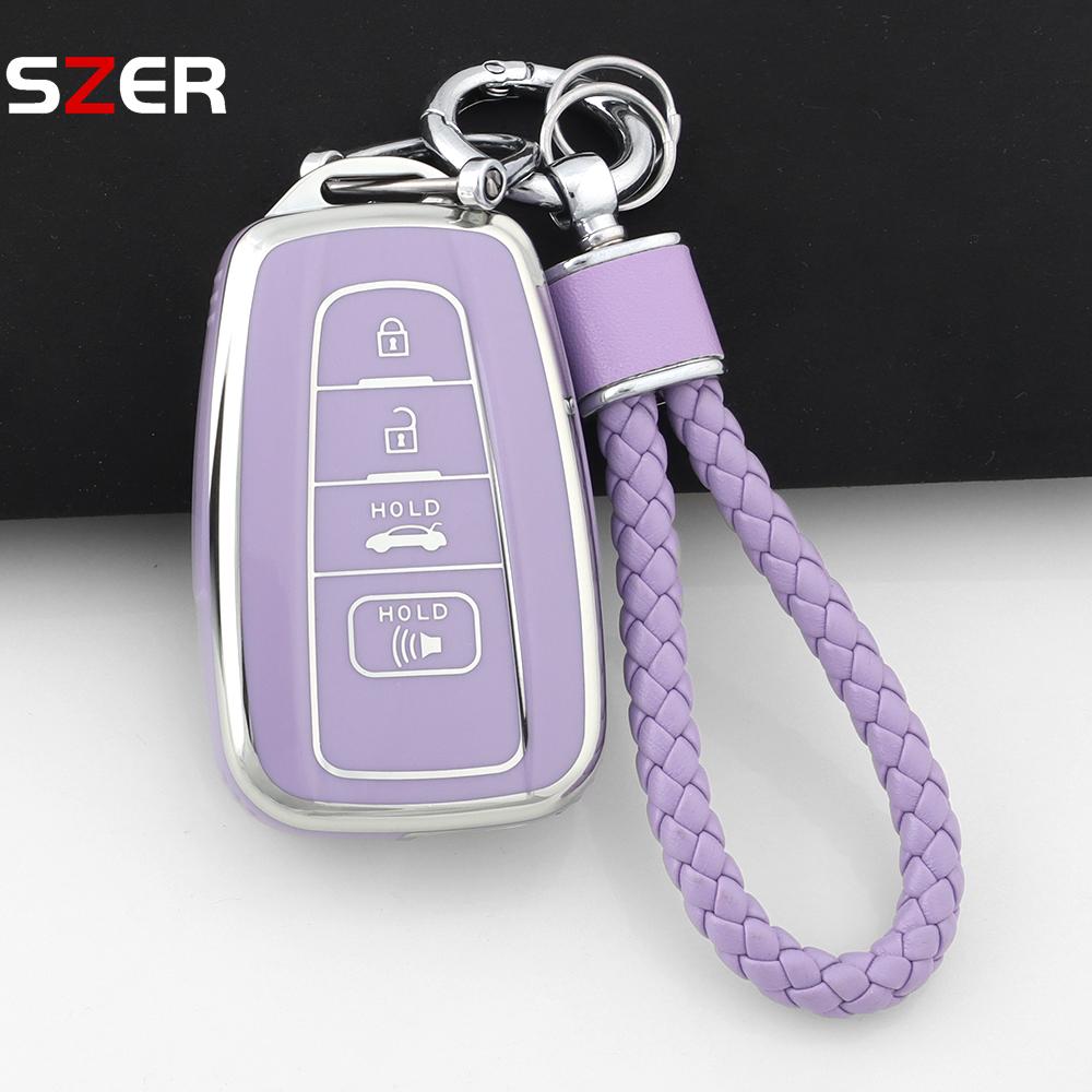 4 Buttons Tpu Remote Car Key Case Cover For Toyota Chr Camry Corolla Rav4 Highlander C-Hr Prius Land Cruiser Prado Key Chain Fob
