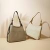 2025 Summer Genuine Leather Color Block Tote: Large Capacity Shoulder & Crossbody Handbag
