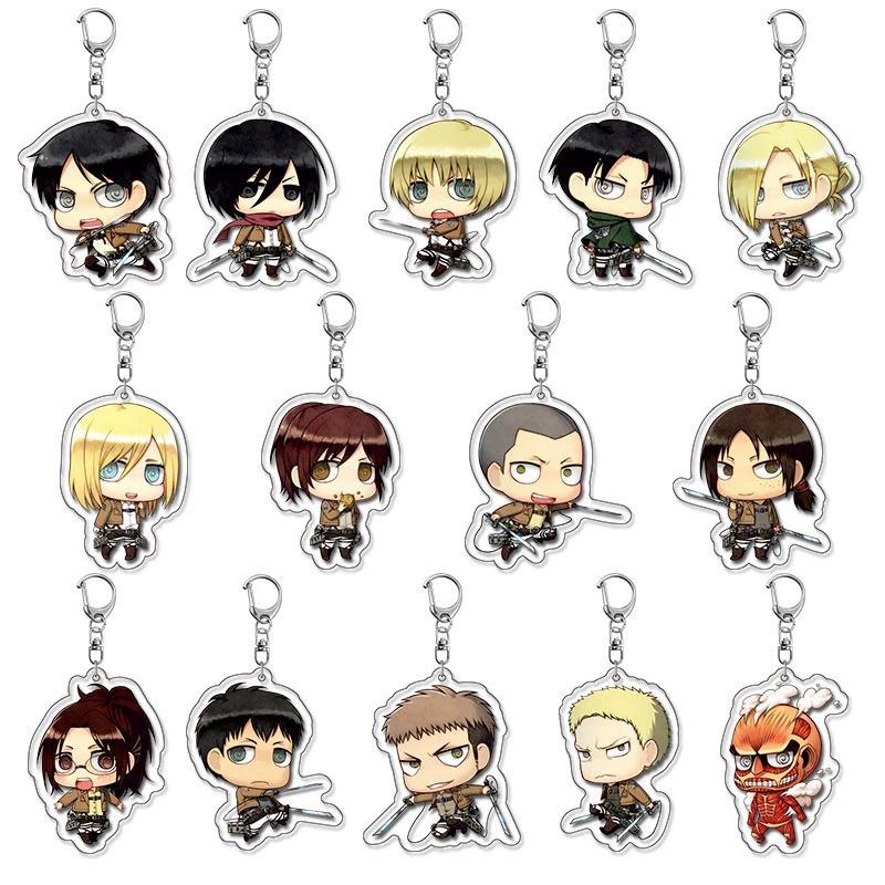 Attack On Titan Wings Of Liberty Keychain Featuring Eren Levi Hange Mikasa And Armin.