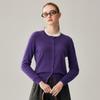 Zhaojun Women's 100% Cashmere Round Neck Cardigan