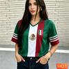 Summer Men Women's V-Neck Jersey Mexico Football Jersey Breathable Sport Girl T-Shirt Polyester Breathable Tee 2026 Jersey Tops